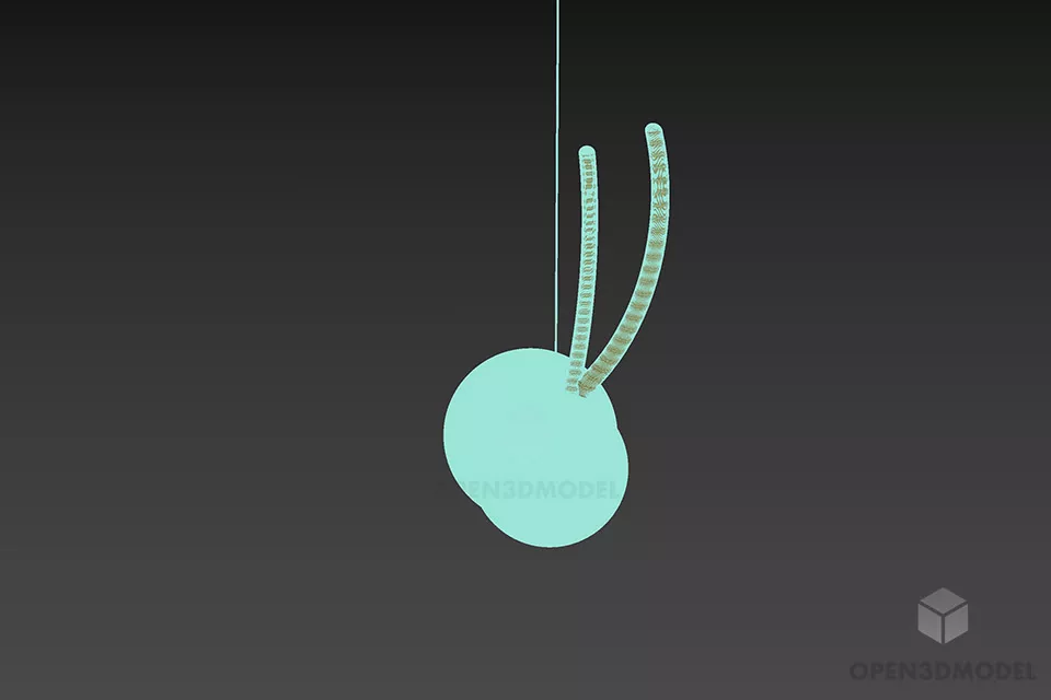 Boutique With Dual Orange Sphere Shade 3d model 2