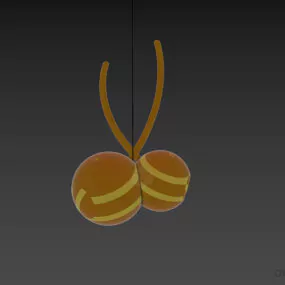 Boutique With Dual Orange Sphere Shade 3d model
