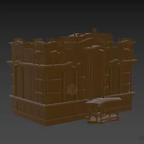 Antique Western Apartment Building 3d model