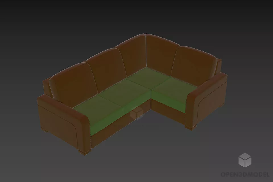Double Sofa Textile Flexform 3d model