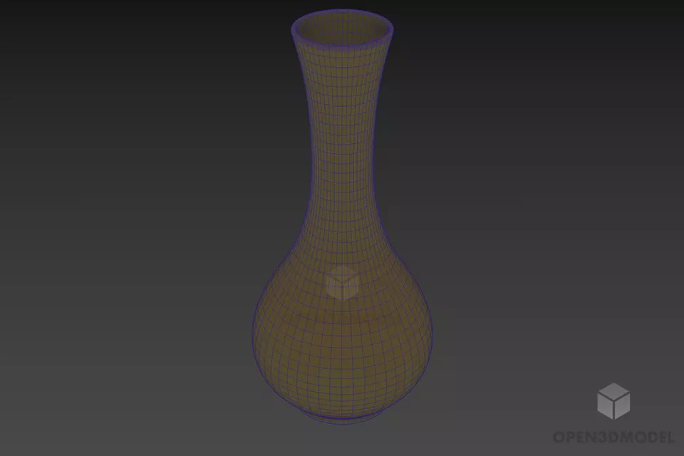 Dark Brass Vase Contemporary 3d model 2