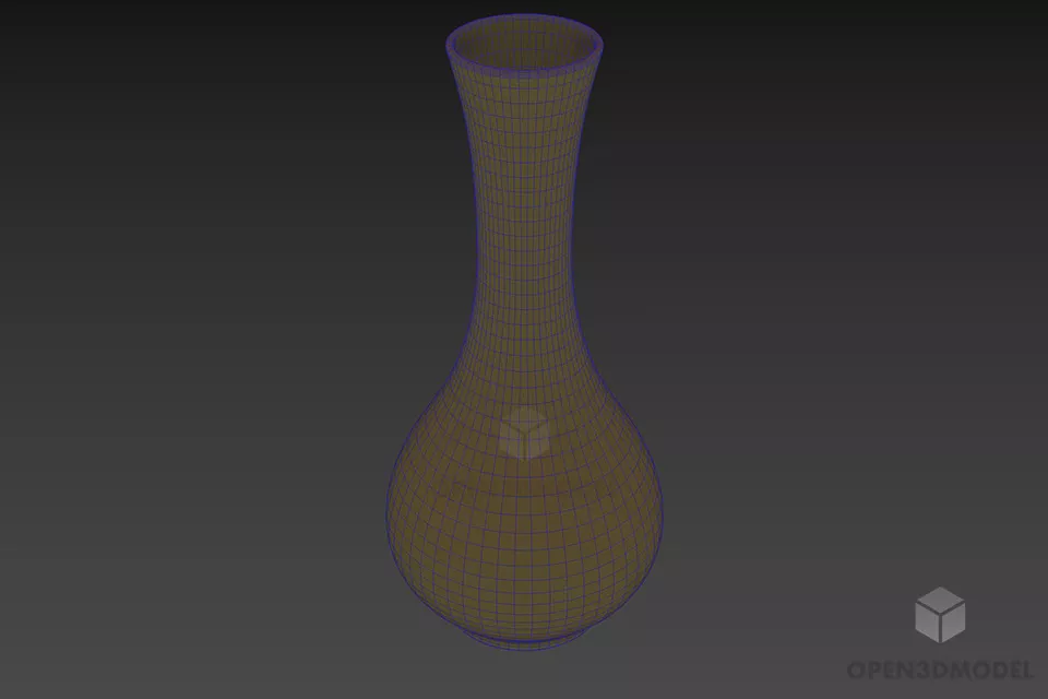 Dark Brass Vase Contemporary 3d model 3