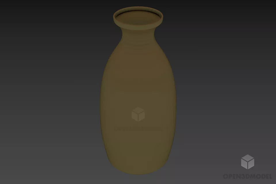 Green Ceramic Vase Pot 3d model