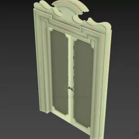 Antique Entrance Carved Door For Hotel 3d model