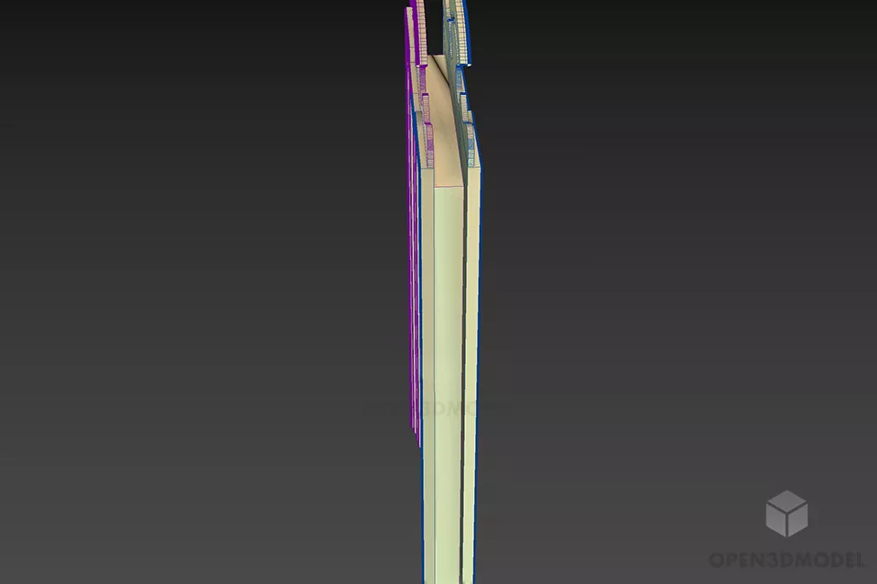 Antique Entrance Carved Door For Hotel 3d model 3