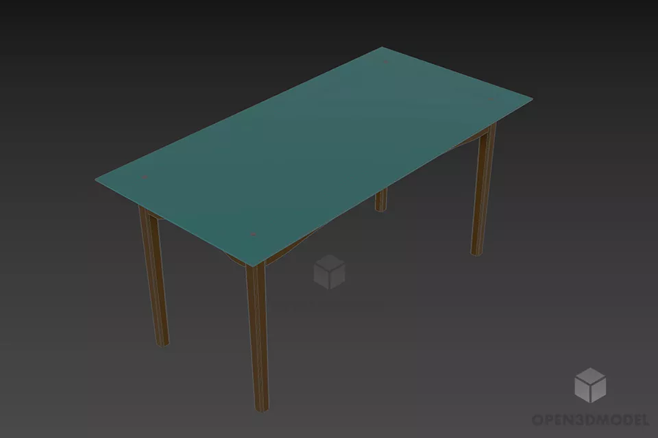 Dining Glass Table Oller 3d model 2