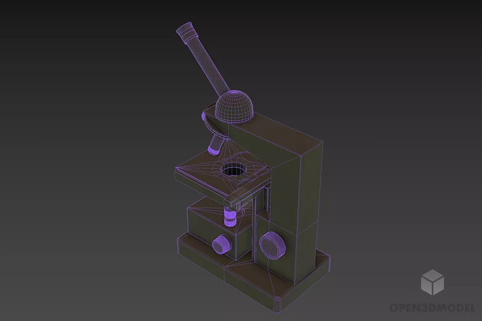 Microscope School Science Equipment 3d model 2