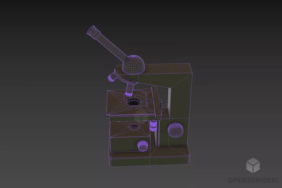 Microscope School Science Equipment 3d model 3