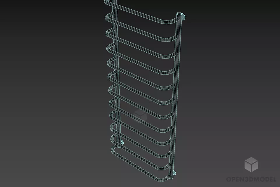 Towel Brass Rail Hanger 3d model 2
