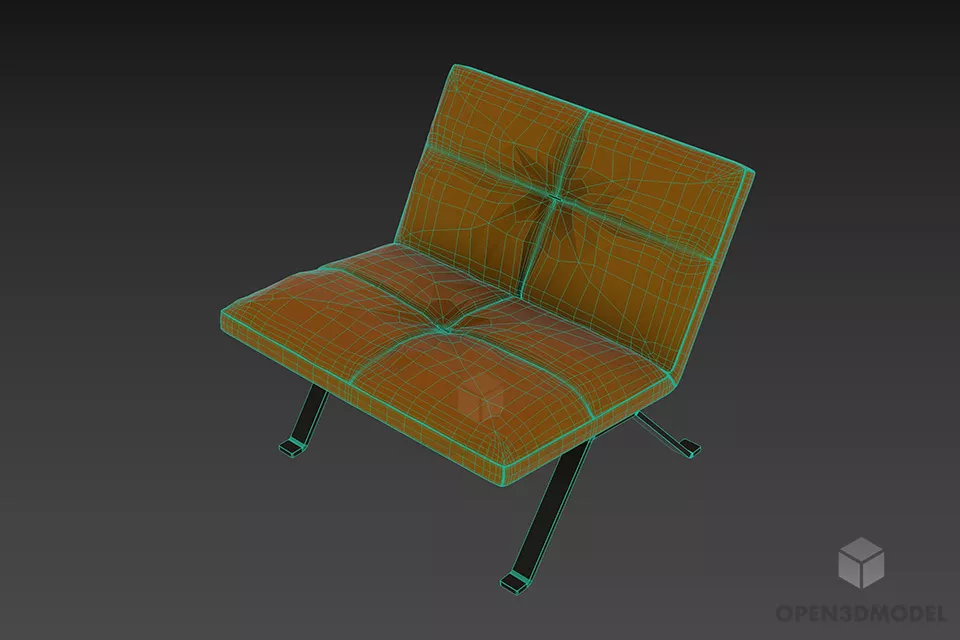 Modern Sofa Armchair Poltrona 3d model 2