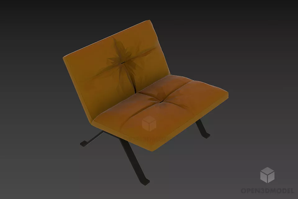 Red Leather Sofa 3d model