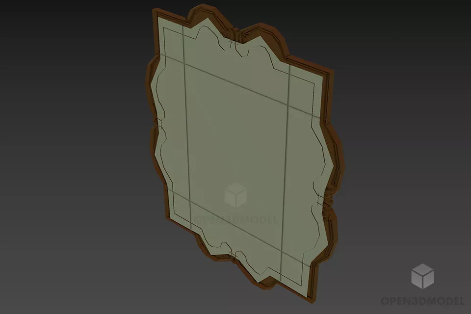 Retro Frame Mirror Furniture 3d model