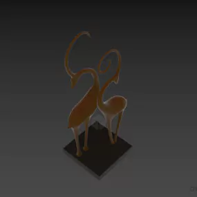 Inox Tableware Animal Goat Figurine 3d model