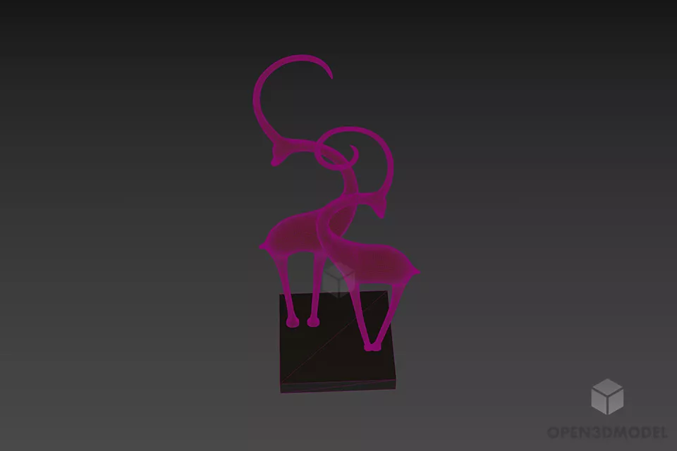 Inox Tableware Animal Goat Figurine 3d model 3