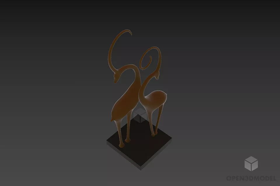 Tableware Figurine Leopard 3d model