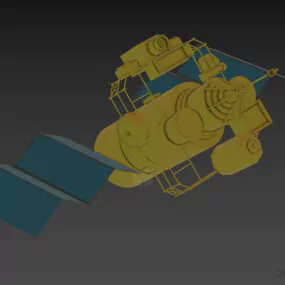 Space Satellite Equipment With Solar Wings 3d model