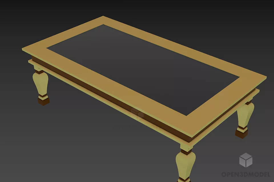 Bar Table With Rail Under 3d model