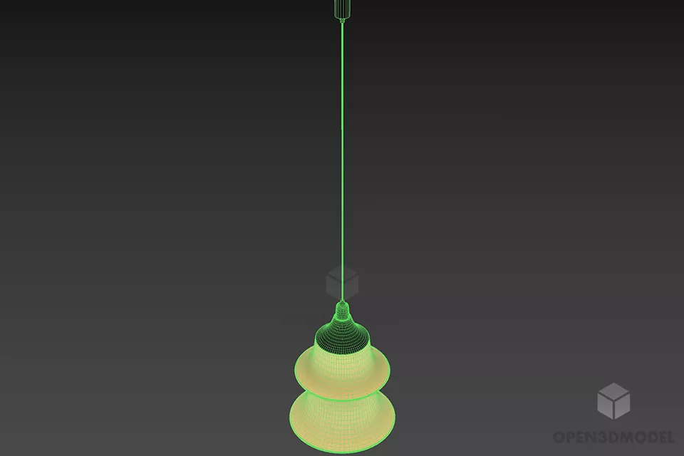 Cylinder Lantern Luster 3d model 2