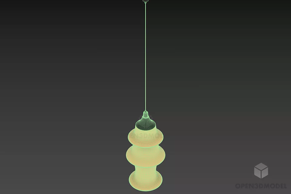 Cylinder Lantern Luster Two Storey 3d model 3