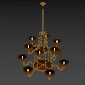 Chandelier Lamp With Chain Arm 3d model