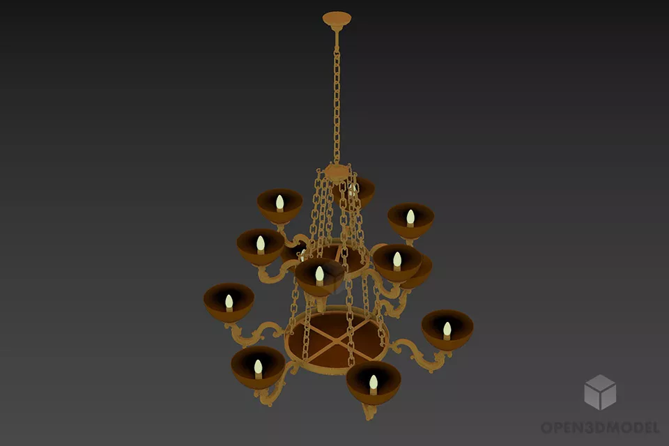 High Floor Lamp Tripod Stand 3d model