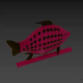 Figurine Fish On Stand 3d model