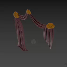 Antique Curtain Elegant Draped 3d model