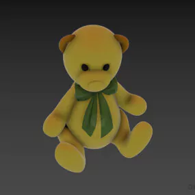 Yellow Teddy Bear Toy 3d model