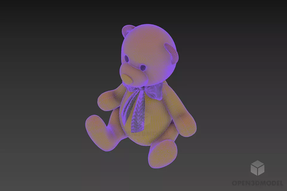 Yellow Teddy Bear Toy 3d model 3
