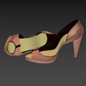 Girl Pink High Heel Shoes 3d model