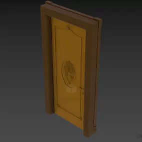 Villa Door With Carved Lines Grabaur 3d model