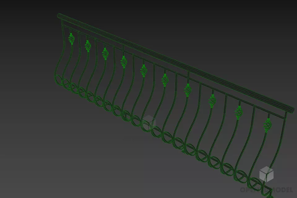 Boutique Railing 3d model 2
