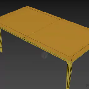 Simple Glass Dining Table, Rectangle Shape 3d model