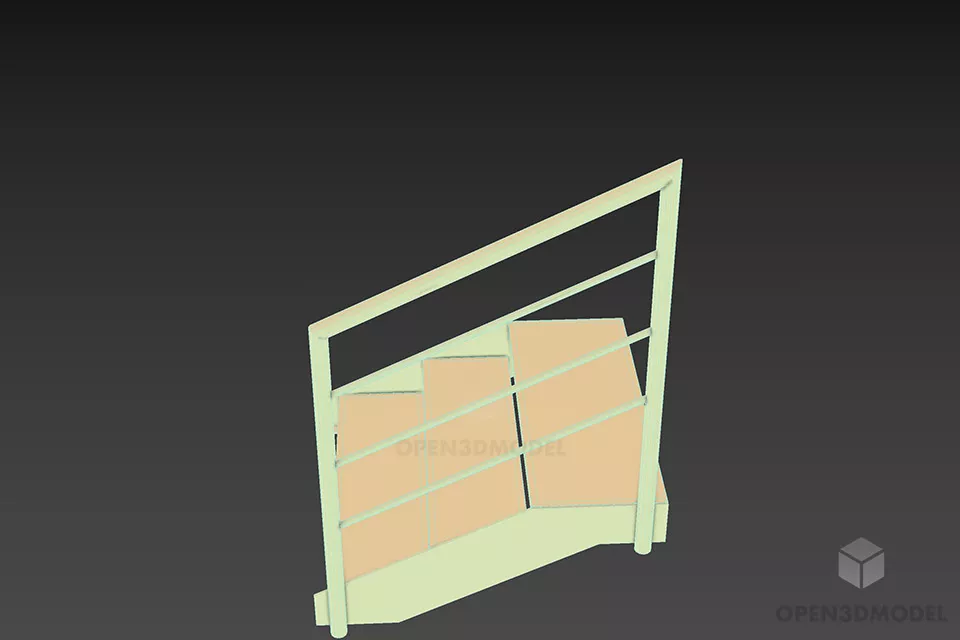 Front Door Staircase 3d model 3