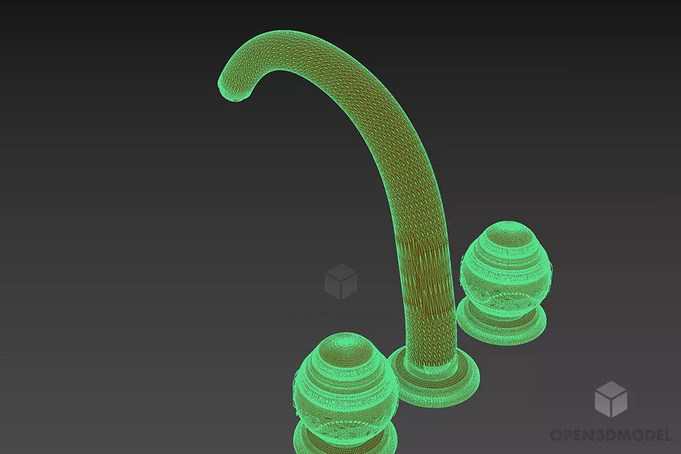 Luxury Inox Faucet Blanc 3d model 2