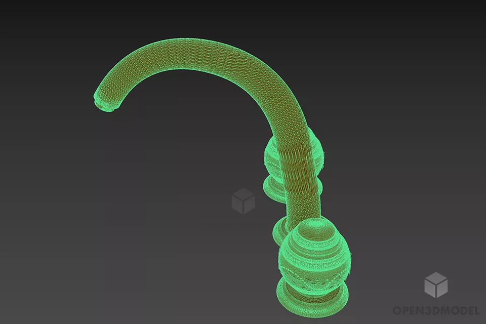 Luxury Inox Faucet Blanc 3d model 3