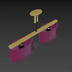 Color Pendant Lamp Two Oval Shade 3d model