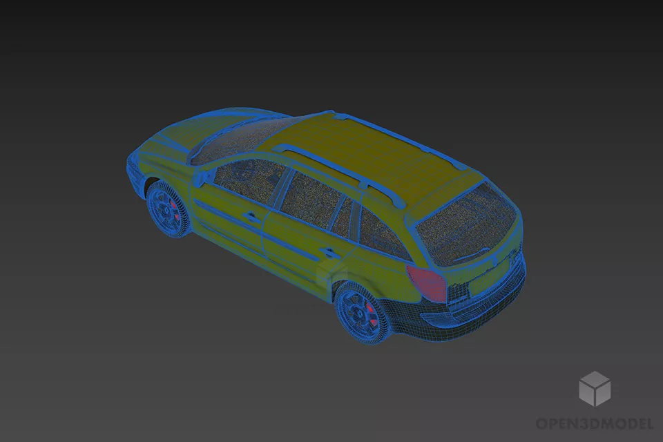 Sedan Car Laguna 3d model 2