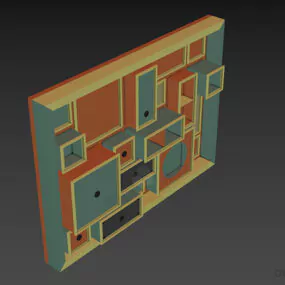 Multiple Rectangles Rack Cabinet 3d model