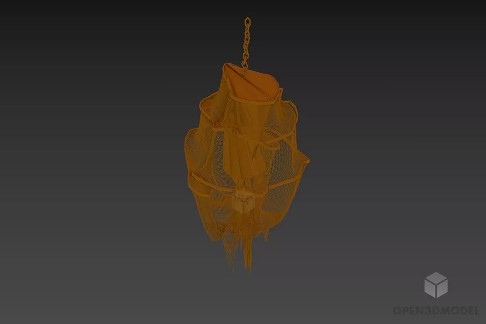 Torchere Floor Lamp With Rectangle Shade 3d model