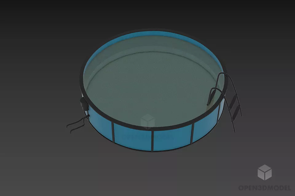 Outdoor Garden Circular Pool 3d model
