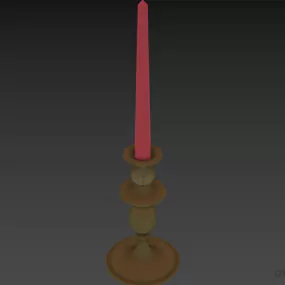 Antique Candlestick Golden Stand 3d model
