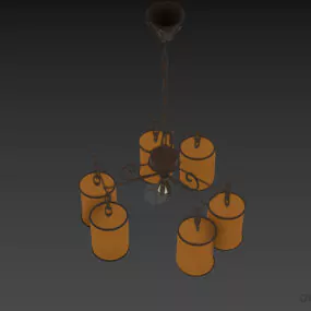 Brass Chain Pedant Lamp With Lantern Shade Cjlonialer 3d model