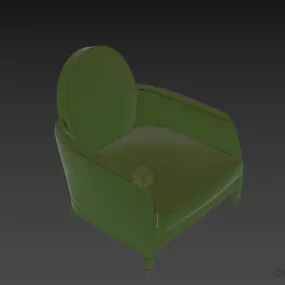 Restaurant Armchair With Round Upholstery Back 3d model