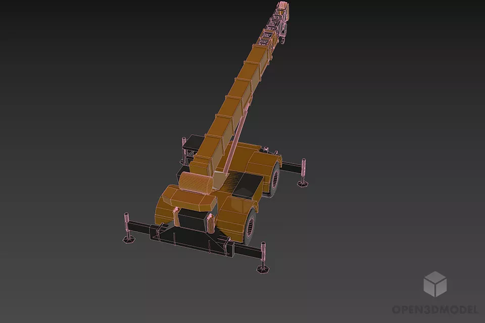 Heavy Crane Machine 3d model 2