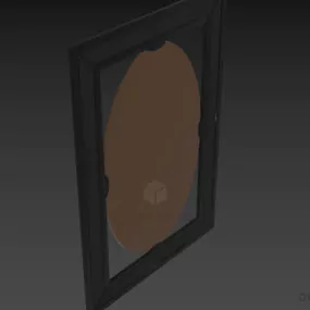 Oval Mirror Inside Vertical Frame 3d model