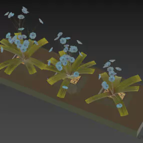 Flowers In Rectangle Pot 3d model