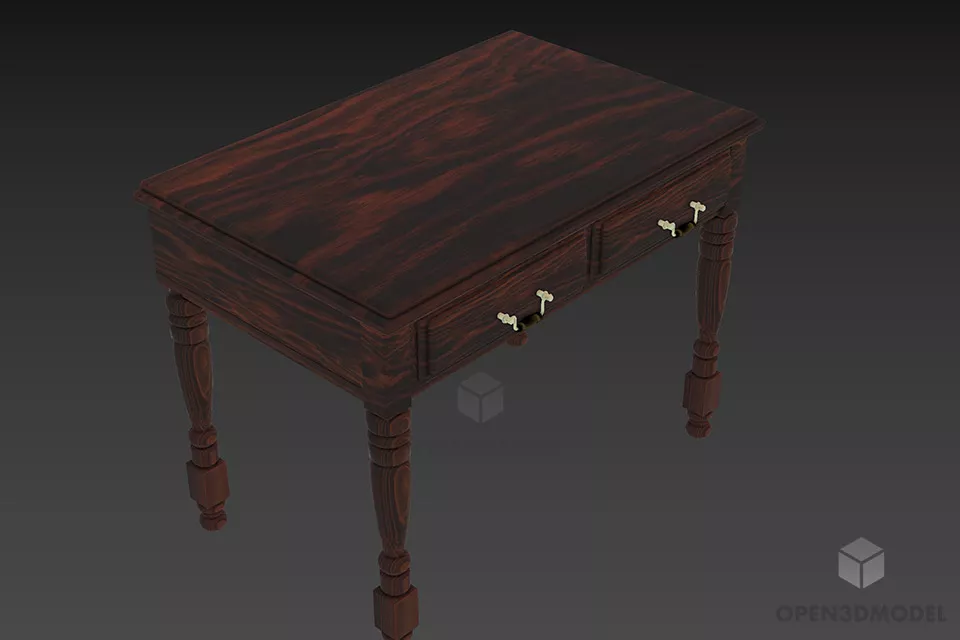 Brown Table Simple Shape Furniture 3d model