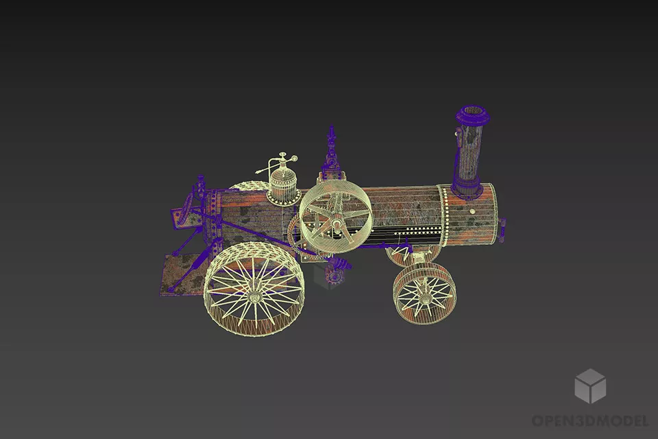 Rustic Tractor Machine 3d model 3