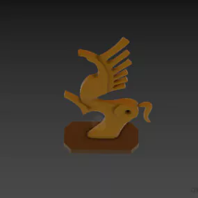 Tableware Figurine Golden Horse 3d model